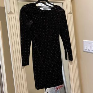 Black and gold tight dress